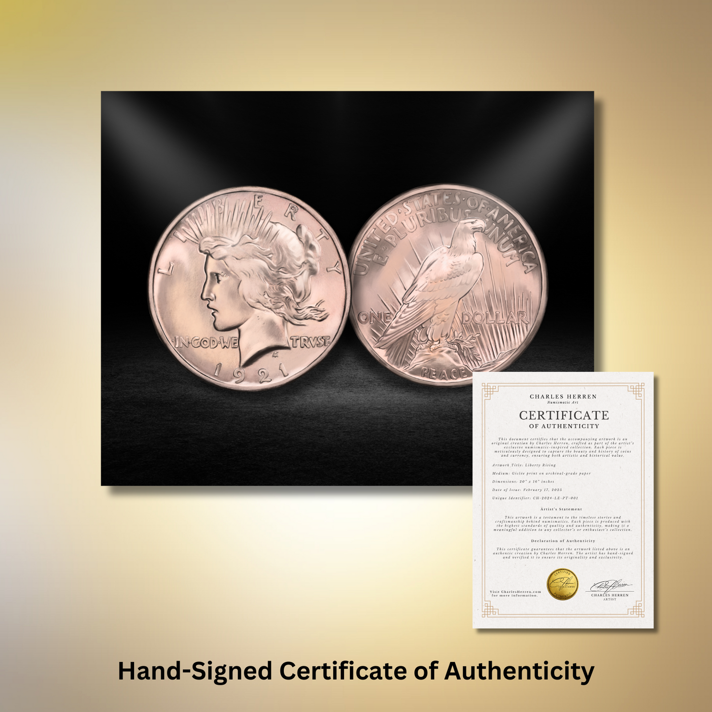 1921 Peace Dollar Fine Art Print (Hand-Signed by Artist)