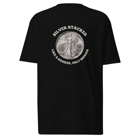 Silver Stacker: American Silver Eagle Men’s Premium T-Shirt (Front)