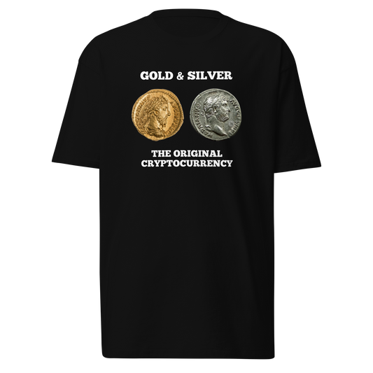 Gold & Silver: The Original Cryptocurrency Men’s Premium T-Shirt (Front)